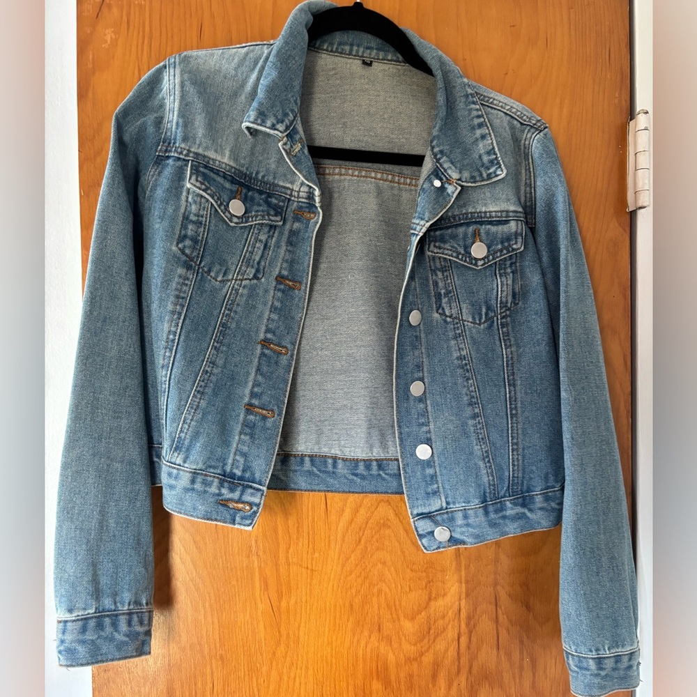 Cropped Light Blue Denim Jacket - Women's Cropped Jean Jacket